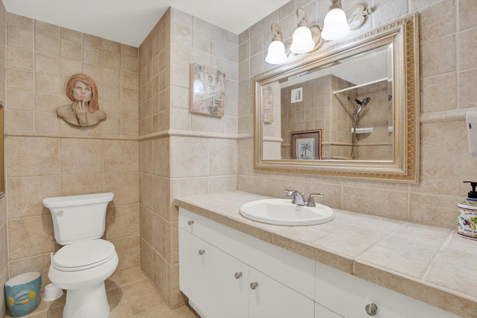 Upgraded tile work and counters. sink